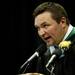 Co-Principal Aaron Rose speaks at the Ypsilanti High School Commencement at the Convocation Center on Tuesday, June 4. This is the 164th and final graduating class. Daniel Brenner I AnnArbor.com